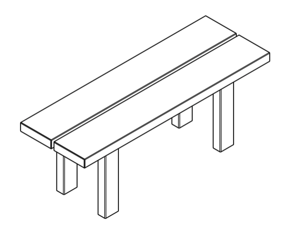 Phoenix Manufacturing Outdoor Shower Enclosure Bench 4 foot